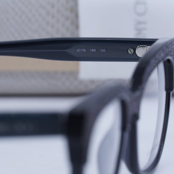 Jimmy Choo JC176 018R 00 Cat Eye Eyeglasses - Dark Gray Glittergy 49mm - Picture 6 of 8